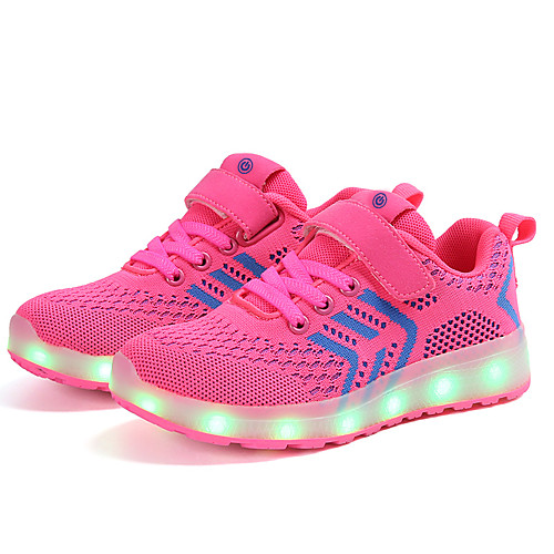 

Girls' LED / LED Shoes / USB Charging Knit Trainers / Athletic Shoes Toddler(9m-4ys) / Little Kids(4-7ys) / Big Kids(7years ) Walking Shoes Buckle / LED / Luminous Black / Red / Black / Pink Spring