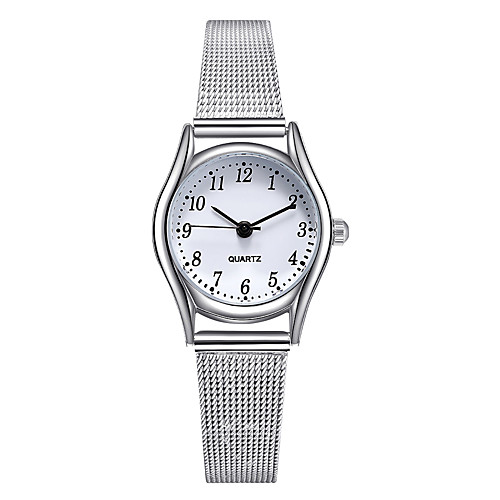 

Women's Quartz Watches Casual Fashion Silver Stainless Steel Quartz White Black Casual Watch 1 pc Analog One Year Battery Life