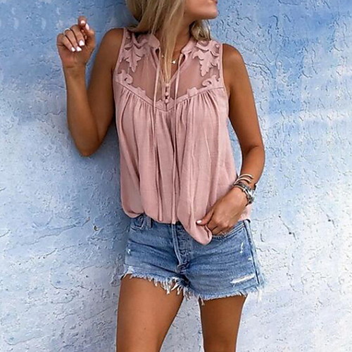 

Women's Solid Colored Plus Size Blouse Tops Blushing Pink Gray Light Blue