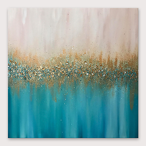 

Oil Painting Hand Painted Square Abstract Modern Stretched Canvas