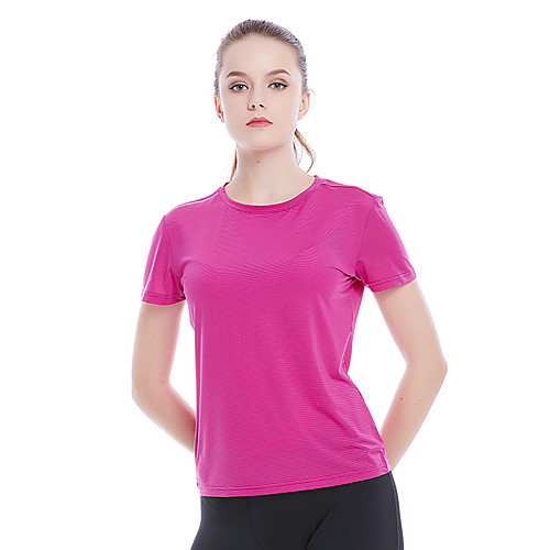 

Women's Hiking Tee shirt Short Sleeve Tee Tshirt Top Outdoor Breathable Quick Dry Sweat wicking Comfortable Spring Summer POLY Spandex Solid Color Violet Black Red Camping / Hiking Hunting Fishing