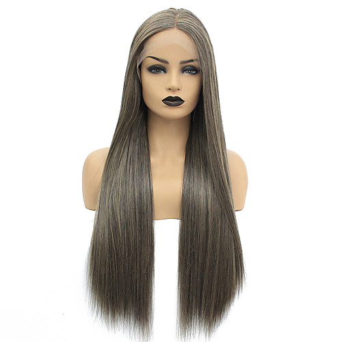 

Synthetic Lace Front Wig Straight Middle Part Lace Front Wig Long Brown Synthetic Hair 22-26 inch Women's Heat Resistant Women Hot Sale Brown / Glueless