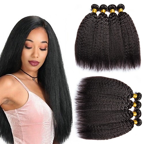 

6 Bundles Brazilian Hair Curly Yaki 100% Remy Hair Weave Bundles 300 g Headpiece Natural Color Hair Weaves / Hair Bulk Bundle Hair 8-28 inch Natural Color Human Hair Weaves Odor Free Extender Soft