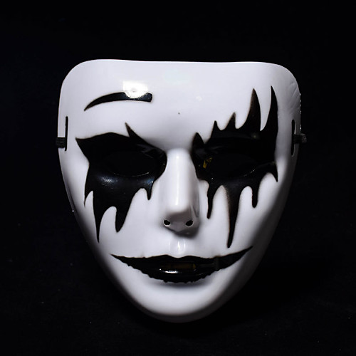 

White Mask Halloween Mask Inspired by Melbourne Shuffle Dance Scary Movie Black White Halloween Halloween Masquerade Adults' Men's Women's