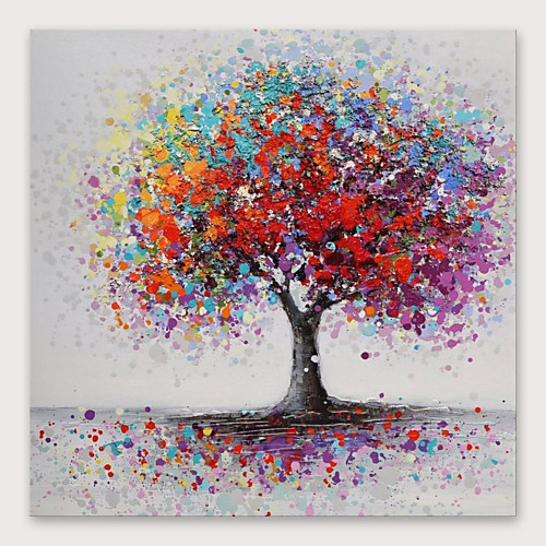 

Oil Painting Hand Painted Square Abstract Modern Stretched Canvas