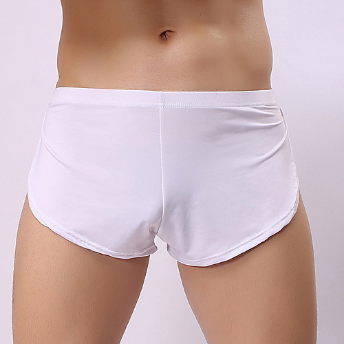 

Men's Basic Boxers Underwear - Normal, Solid Colored Mid Waist Black White Brown M L XL