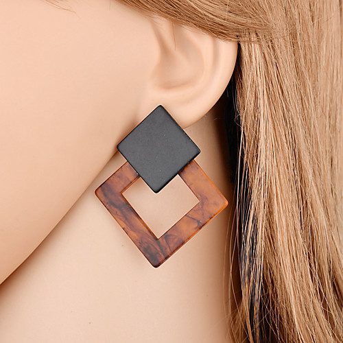 

Women's Drop Earrings Geometrical Simple Korean Fashion Earrings Jewelry White / Brown For Street Going out Work 1 Pair