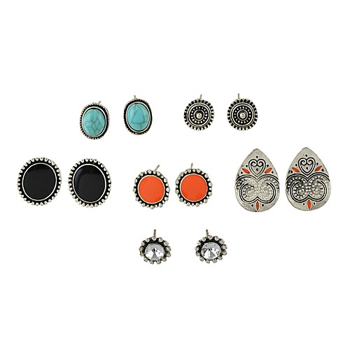 

Women's Earrings Set Vintage Style Stylish Boho Earrings Jewelry Rainbow For Daily Date 6 Pairs