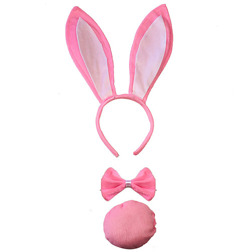 

Rabbit Mascot Easter Bunny Ears Headband Kid's Adults' Women's Cartoon Easter Festival / Holiday Fabric Black / Red / Blue Women's Easy Carnival Costumes Patchwork / Bow / Tail / Headwear / Bow