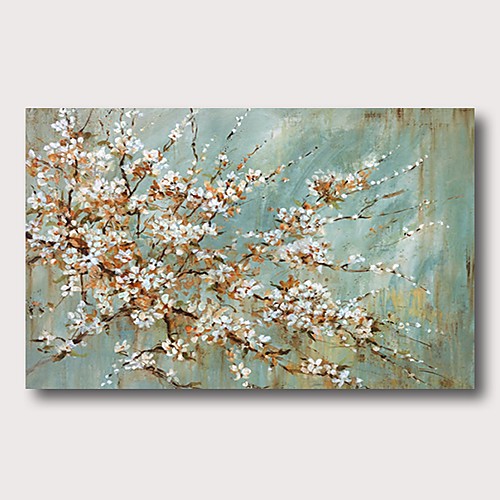 

Oil Painting Hand Painted Vertical Abstract Floral / Botanical Comtemporary Modern Stretched Canvas