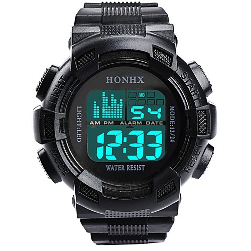 

Men's Sport Watch Hunting Watch Digital Silicone Black Luminous Digital Sparkle Fashion - Black Gray One Year Battery Life