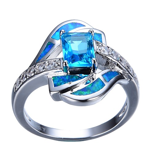 

Women's Engagement Ring 1pc Light Blue Rhinestone Alloy Gift Daily Jewelry