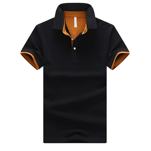 

Men's Golf Shirt Solid Colored Plus Size Short Sleeve Causal Tops Casual / Daily Outdoor Shirt Collar White Blue Black