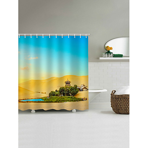 

Shower Curtains & Hooks Modern Polyester Machine Made Waterproof Bathroom