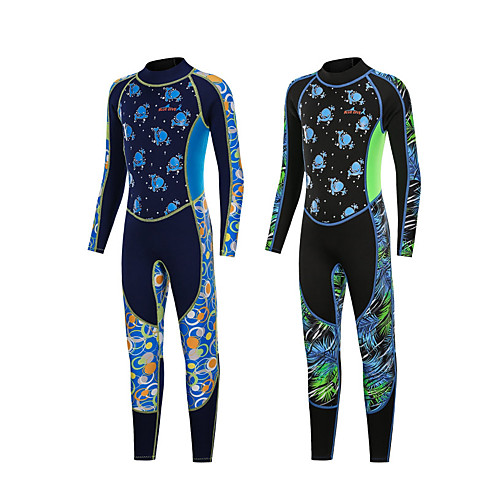 

Bluedive Boys' Girls' Full Wetsuit 2.5mm SCR Neoprene Diving Suit Thermal Warm Anatomic Design Stretchy Long Sleeve Back Zip - Diving Water Sports Patchwork Autumn / Fall Spring Summer / Winter