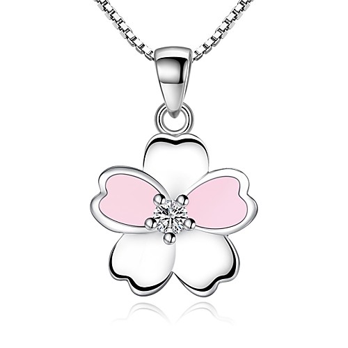 

Women's Charm Necklace Flower Romantic Sweet Chrome Silver 45 cm Necklace Jewelry 1pc For Gift Formal
