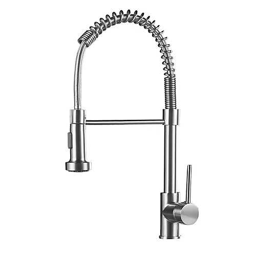 

Kitchen faucet - Single Handle One Hole Nickel Brushed Pull-out / ­Pull-down Vessel