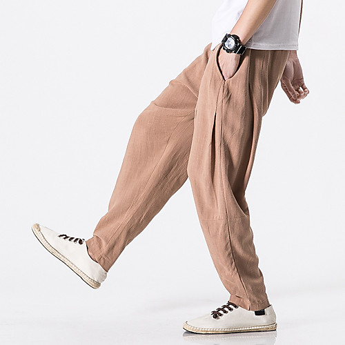 

Men's Woven Pants Harem Drawstring Sports Pants / Trousers Bottoms Running Leisure Sports Fitness Lightweight Quick Dry Plus Size Solid Colored White Grey Dark Blue Coffee