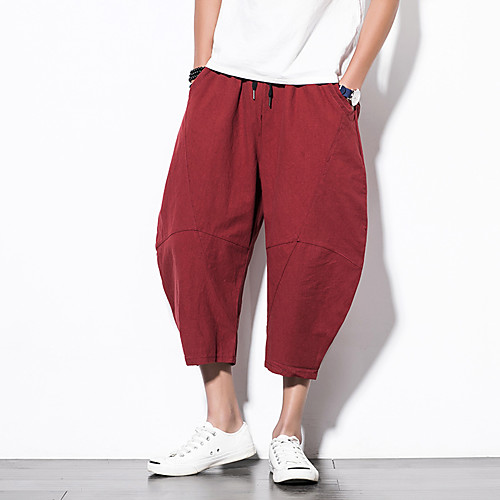 

Men's Baggy Capri Pants Harem Sports Pants / Trousers Fitness Gym Workout Lightweight Breathable Quick Dry Plus Size Solid Colored Black Burgundy Grey Khaki Blue Ivory / Micro-elastic