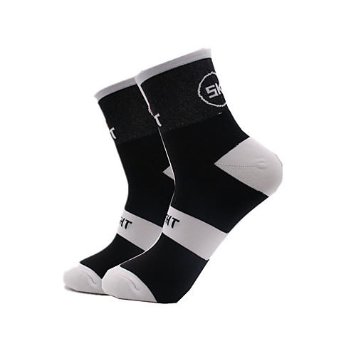 

Men's Women's Athletic Sports Socks Cycling Socks Compression Socks Breathable Anti-Slip Soft Limits Bacteria Sweat-wicking Black White Fuchsia Winter Road Bike Mountain Bike MTB Running High