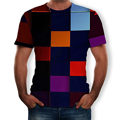 

Men's Geometric 3D Print T-shirt Black