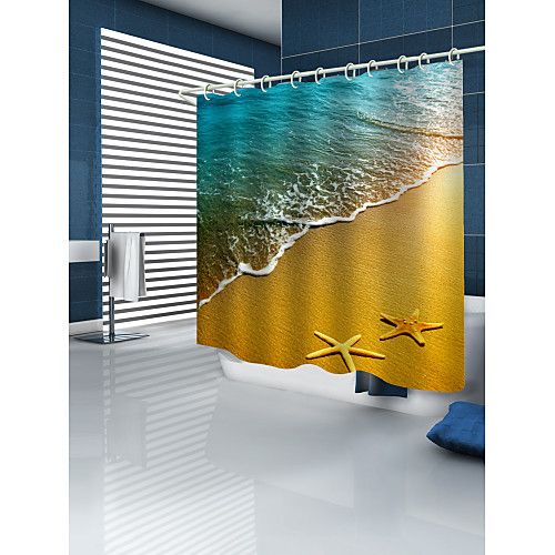 

Shower Curtains & Hooks Country Polyester Machine Made Waterproof Bathroom