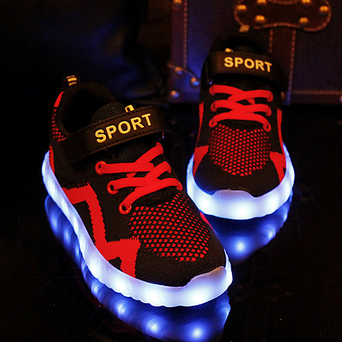 

Boys' Girls' Sneakers Comfort LED Shoes PU Little Kids(4-7ys) Big Kids(7years ) Daily Walking Shoes LED Purple Red Blue Spring Fall