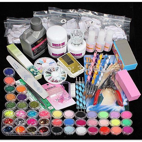 

89 pcs Nail Kits Classic Best Quality Romantic Fashion Daily Festival Acrylic Kit Glitter Powder UV Gel for Finger Nail Toe Nail