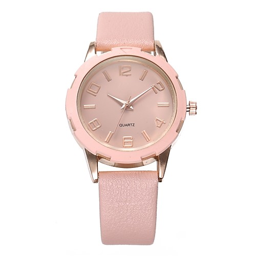 

Women's Bracelet Watch Minimalist Fashion Black Brown Grey PU Leather Chinese Quartz Black Blushing Pink Champagne Cute Casual Watch 30 m 1 pc Analog One Year Battery Life / Jinli 377