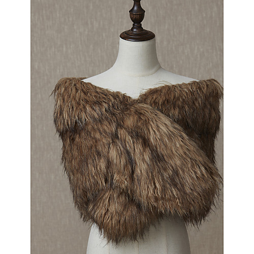 

Sleeveless Shawls Faux Fur Wedding / Party / Evening Women's Wrap With Fur