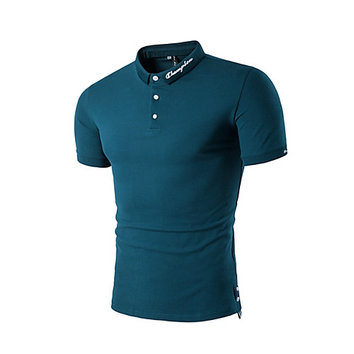 

Men's Polo Solid Colored Tops Cotton White Black Blue