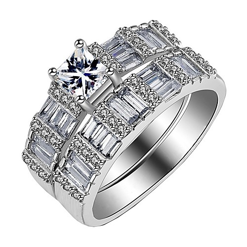 

Women's Ring 2pcs Silver Alloy Gift Daily Jewelry Lovely