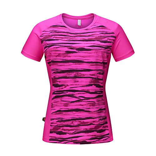

Women's Camo Hiking Tee shirt Short Sleeve Outdoor Breathable Quick Dry Fast Dry Sweat-Wicking Tee / T-shirt Top Spring Summer Polyester Taffeta Crew Neck Running Camping / Hiking Exercise & Fitness