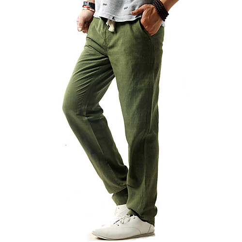 

Men's Hiking Pants Trousers Solid Color Summer Outdoor Lightweight Breathable Quick Dry Sweat-wicking Linen Pants / Trousers Bottoms White Black Army Green Blue Grey Camping / Hiking Fishing Hiking M