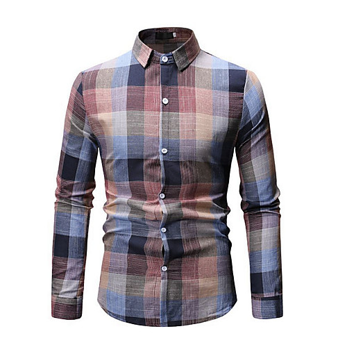 

Men's Plaid Shirt Blushing Pink / Green