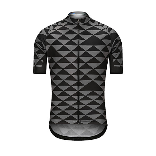 

Men's Short Sleeve Cycling Jersey Black Bike Jersey Top Sports Clothing Apparel / High Elasticity