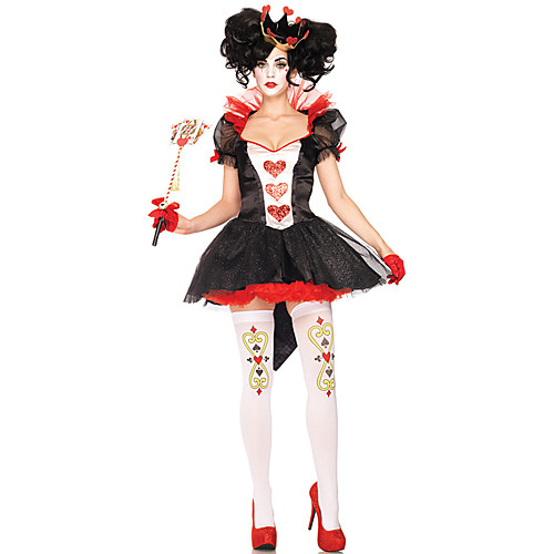 

Queen of Hearts Cosplay Costume Adults' Female Cosplay Vacation Dress Halloween Halloween Carnival Masquerade Festival / Holiday Polyster RedBlack Female Easy Carnival Costumes Patchwork / Headwear