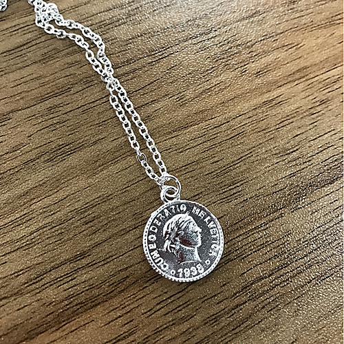 

Women's Necklace Coin Chrome Gold Silver 4651.5 cm Necklace Jewelry 1pc For Gift Daily School Date Club