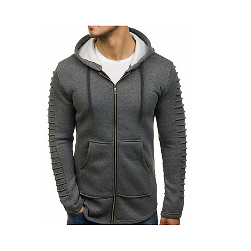 

Men's Hoodie Zip Up Hoodie Solid Colored Hooded Casual Hoodies Sweatshirts Black Khaki Green