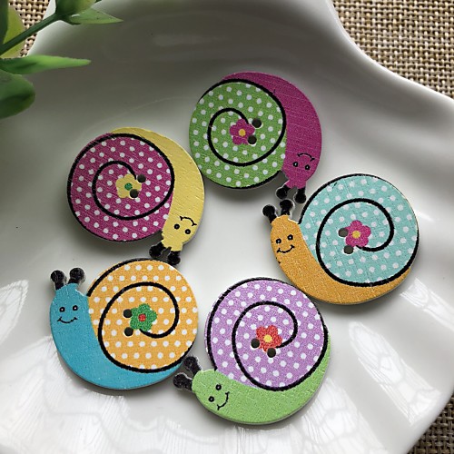 

50pcs Wooden / Bamboo Buttons Snaps Character Universal Fairytale Theme / Button Clothing Accessories