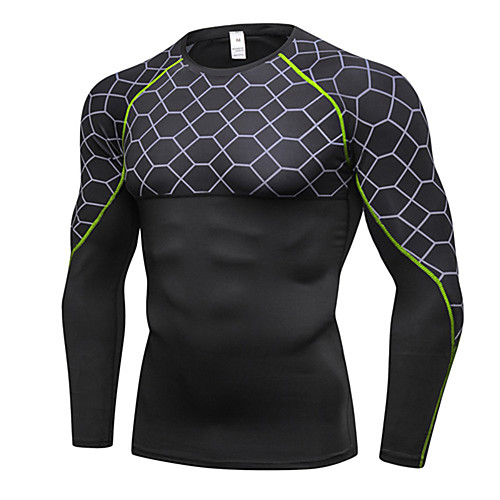 

Men's Compression Shirt Long Sleeve Compression Base Layer T Shirt Top Lightweight Breathable Quick Dry Soft Sweat-wicking GrayRed GrayGreen Red Winter Road Bike Fitness Mountain Bike MTB Stretchy
