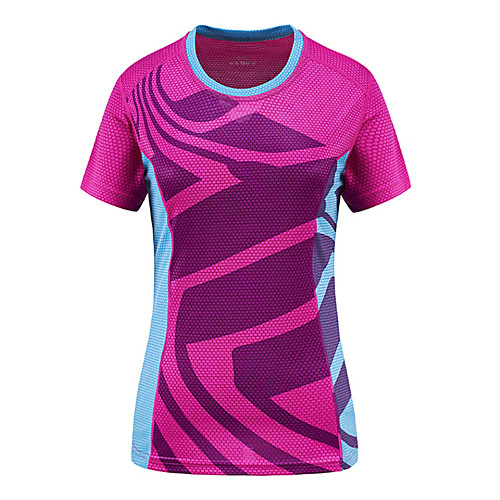 

Women's Patchwork Hiking Tee shirt Short Sleeve Outdoor Breathable Fast Dry Tee / T-shirt Top Spring Summer Terylene Polyester Taffeta Crew Neck Casual Tennis Camping Fuchsia Orange Green