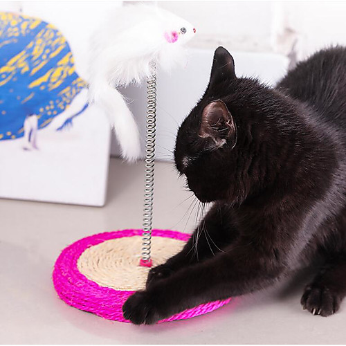 

Mouse Toy Scratching Board Interactive Cat Toys Fun Cat Toys Cat 1pc Portable Flexible Sisal Plush Gift Pet Toy Pet Play
