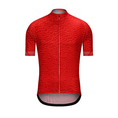 

Men's Short Sleeve Cycling Jersey Red Zebra Bike Jersey Top Sports Clothing Apparel / High Elasticity