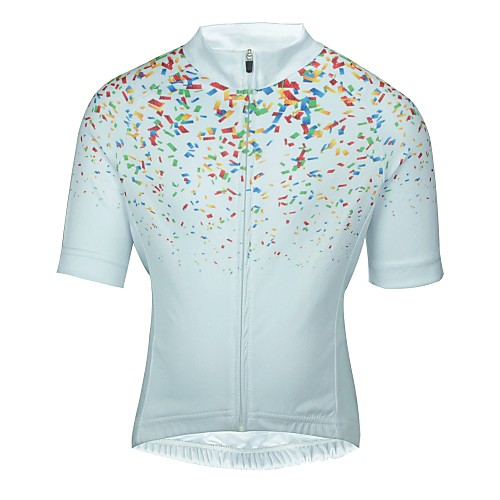 

ILPALADINO Boys' Girls' Short Sleeve Cycling Jersey - Kid's White Floral Botanical Bike Jersey Top Mountain Bike MTB Road Bike Cycling Breathable Quick Dry Sweat-wicking Sports Clothing Apparel