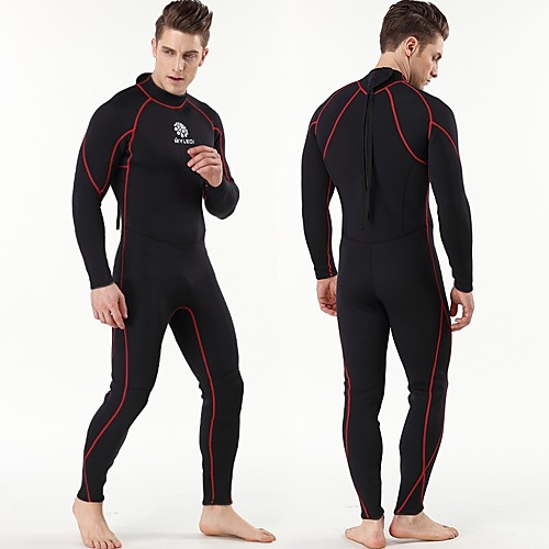 

Men's Full Wetsuit 3mm SCR Neoprene Diving Suit Windproof Anatomic Design Stretchy Long Sleeve Back Zip Solid Colored Autumn / Fall Spring Summer / Winter