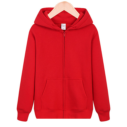 

Men's Hoodie Winter Outdoor Solid Color Breathable Top Cotton Single Slider Outdoor Exercise White Black Red Pink Grey