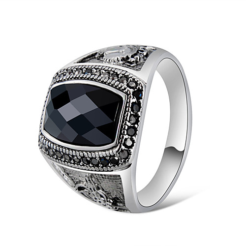 

Men's Couple's Statement Ring Ring Signet Ring Crystal 1pc Silver Copper Silver Plated Artistic Unique Design Trendy Party Professional Jewelry Retro Cool