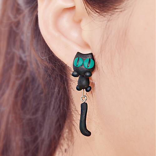 

Women's Drop Earrings Earrings Animal Series Cat Simple Cute for Kids Earrings Jewelry Black For Causal Date 1 Pair