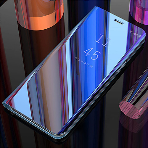 

Case For Samsung Galaxy Galaxy S10 / Galaxy S10 Plus / Galaxy S10 E Mirror / Flip / Auto Sleep / Wake Up Back Cover Solid Colored Hard PU Leather